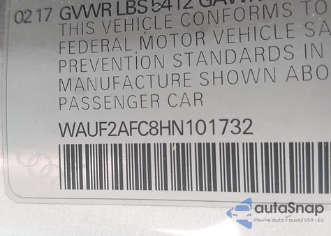 2017 Audi A6 3.0T Premium Plus from USA, damaged, VIN WAUF2AFC8HN101732